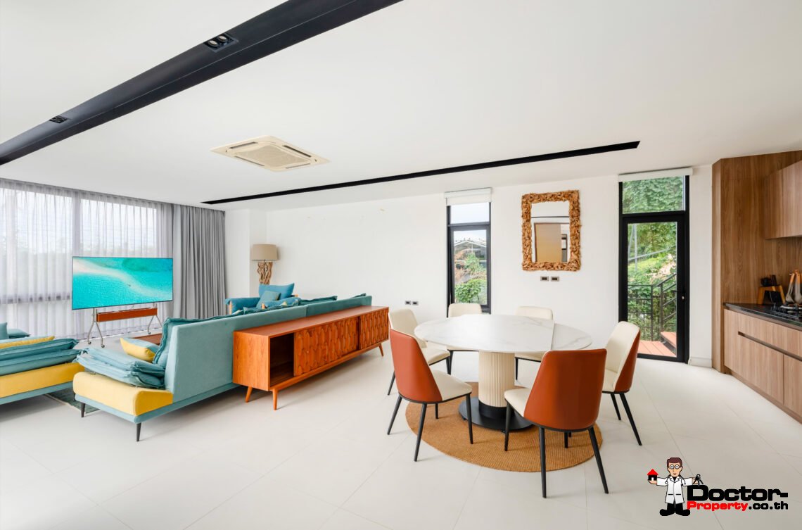 Modern 4 Bedroom Private Pool Villa with Partial Sea View in Plai Laem, Koh Samui – For Sale